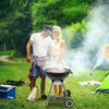 Portable Charcoal Trolley BBQ Garden Barbecue Cooker Grill w/Wheel Picnic Party
