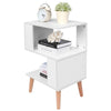 2 Tier Wooden Coffee Table Side End Nightstand Bedside Storage Shelf Living Room