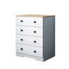 Chest of 4 Drawers Large Capacity Metal Track Living Bedroom Bedside Cabine New