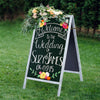 Wooden Folding A-Frame Chalkboard Pavement Sandwich Sign for Cafe Teaching Xmas