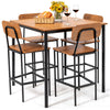 5PCS Industrial Dining Table Set Kitchen Bar Counter Height Table and 4 Stools