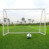 New 8Ft x 5Ft Teens Football Goal Post Soccer Net Set White Outdoor Garden Train