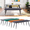 Soft Velvet Long Seat Bench Dining Chairs Padded Metal Legs Lounge Stool Bed End