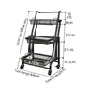 3 Tier Kitchen Trolley Cart Metal Storage Rack Bathroom Organizer Adjustable