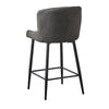 2 pcs Faux Leather Bar Stools Diamond Padded Seat Metal Legs Footrest Breakfast
