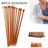 25/36CM High Quality Set 36pcs Single Pointed Bamboo Knitting Needles 2mm - 10mm