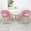 Velvet Chair Arm Chair Leisure Sofa Chair Living Dining Room Vanity w/Metal Legs
