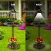 Traditional Bird Bath Solar Garden Light Pedestal Table Outdoor Waterproof Wild