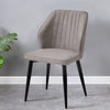 2 Modern Grey Dining Chairs Ergonomics Striped Seat Metal Legs Kichen Chairs