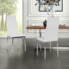 Set of 6 Modern Dining Chairs Padded Seat Kitchen Chair With Silver Steel Legs