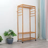 Wooden Clothes Rail Scarf Cap Hanging Garment Coat Rack Heavy Duty Rolling Stand