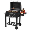 Barbecue Grill Charcoal BBQ Grill Trolley w/ Wheel Portable Garden Camping Party