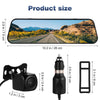 10" Touch Screen Dash Cam Front and Rear Camera Rearview Mirror Car DVR Recorder