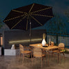 300 cm Solar Patio Umbrella 112 LED Lighted Umbrella Outdoor Table Umbrella