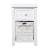 2PC Modern Bedside Tables Night Stand Cabinet Storage Drawer Wicker Basket Stand