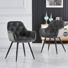 2/4X Dining Chairs Velvet Padded Seat Metal Legs Kitchen Chair Home Office Set