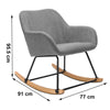 NEW Rocking Chair Upholstered Armchair Leisure Recliner Padded Seat Rocker Chair
