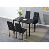 Modern Glass Dining Table and 4 Rhinestone Chairs Set Home Kitchen Furniture New