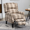 Recliner Sofa Armchair Fireside Push Back Recliner Chair w/ Footrest & Wood Legs
