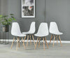 New White Eiffel Style Breakfast Dining Chair Seat Wooden Leg Home Office Garden