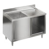 Stainless Steel Commercial Kitchen Sink Single/Double Bowl Storage Cupboard