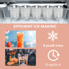 Countertop Portable Ice Cube Maker Self-cleaning Function Scoop Removable Basket