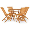 5 Piece Garden Dining Set Solid Wood Teak R0F1
