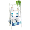 Ladder Shelf Wooden 4 Tier Storage Unit Display Standing Bathroom Shelf Book