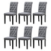 2/4/6x Fabric Button Tufted Dining Chairs Upholstered Kitchen Dining Room Grey