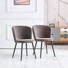 Set of 2 Dining Chairs Velvet Padded Seat Metal Legs Kitchen Chair Home Office