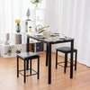 3PCS High Table & Chair Set Bar Kitchen Dining Breakfast Furniture Padded Stools