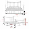 White Black Single 4FT6 Double King Size Metal Bed Frame Modern Style 145cm New