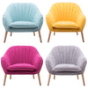 Modern Upholstered Fabric Armchair Oyster Scallop Back Chair Single Lounge Sofa
