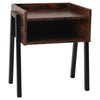 1pcs Dark Brown Retro Bedside End Table Bedroom Wooden Side Table Storage Unit