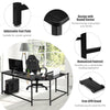 L-Shaped Corner Computer Desk Large PC Laptop Table Workstation with CPU Stand