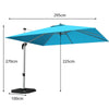 3M Patio Offset Umbrella Cantilever Parasol w/ Cross Base Tilting Market Parasol