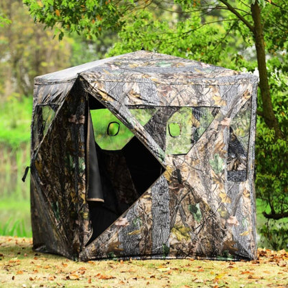 3 Person Portable Hunting Blind Pop-Up Shooting Ground Blind Tent Mesh Windows