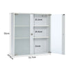 Modern Bathroom Wall Mounted Cabinet w/Storage Shelf Clear Glass 2 Door Cupboard