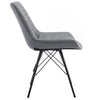 2Pcs Retro PU Leather Dining Chair Bedroom Chair with High Backrest & Steel Legs