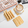 Bamboo Coasters Set of 4 Natural Wood Square Drink