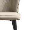Set of 2 Dining Chair Faux Leather Soft Chair with Metal Legs Dining Room Cream