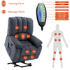 Power Lift Recliner Electric Massage Chair Armchair Single Sofa with Heat Grey