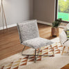 Modern Fabric Linen Patterned Armchair Sofa Lounge Seat Living Room Chrome Frame