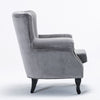 Modern Velvet Oyster Wing Back Rolled Armchair Queen Anne Lounge Sofa w/Nailhead