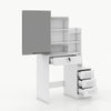 White Dressing Table Set with Stool Makeup Desk Sliding Mirror & 4 Drawers