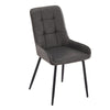 Set of 2 Faux Leather Dining Chairs home & restaurants Grey Metal Legs Modern