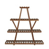 4 Tier Wood Plant Stand Stable A-Frame Flower Stand Planter Display Garden Patio