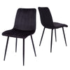 Set of 2 Velvet Dining Chairs Soft Padded Seat Metal Legs Modern Office Kitchen