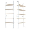 5‑Layer White Office Bookshelf Open Office Kitchen Corridor Lobby Shelves Home