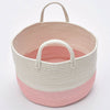 Woven Cotton Rope Laundry Basket Blanket Toys Storage Hamper Folding Clothes Bin